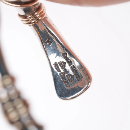 6" Orville Tsinnie (1943-2017) Navajo 14k/Sterling Mediterranian Coral Cuff bracelet - Estate Fresh Austin