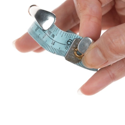 6" Orville Tsinnie (1943-2017) Navajo 14k/Sterling Mediterranian Coral Cuff bracelet - Estate Fresh Austin