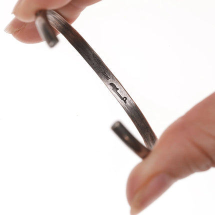 6" Pete Paquin Zuni Sterling cuff bracelet with turquoise - Estate Fresh Austin