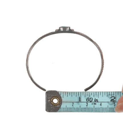 6" Pete Paquin Zuni Sterling cuff bracelet with turquoise - Estate Fresh Austin