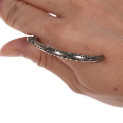 6" Pete Paquin Zuni Sterling cuff bracelet with turquoise - Estate Fresh Austin