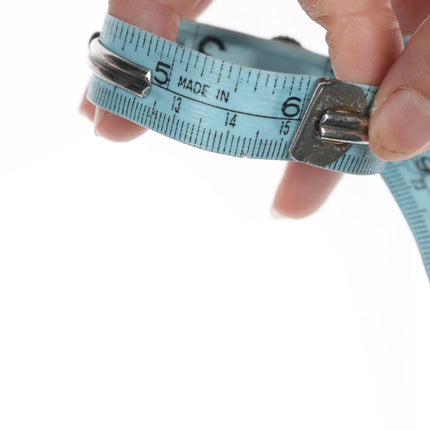 6" slim Vintage Native American silver and turquoise cuff bracelet - Estate Fresh Austin