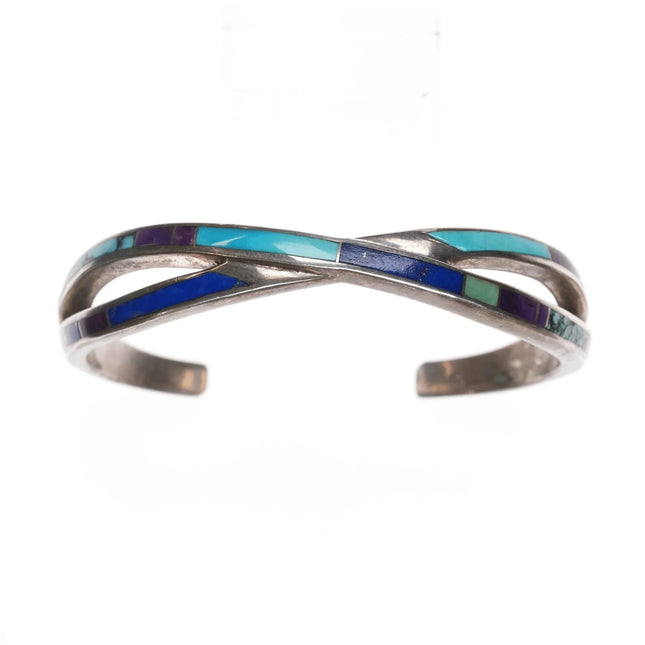 6" Supersmith David Rosales Navajo Sugilite turquoise variscite sterling cuff bracelet - Estate Fresh Austin