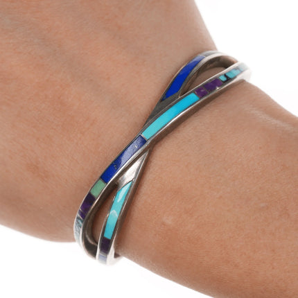 6" Supersmith David Rosales Navajo Sugilite turquoise variscite sterling cuff bracelet - Estate Fresh Austin