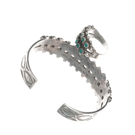6" & Sz6.5 50's-60's Navajo Curio sterling silver double row cuff bracelet/ring - Estate Fresh Austin