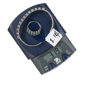 6" & Sz6.5 50's-60's Navajo Curio sterling silver double row cuff bracelet/ring - Estate Fresh Austin