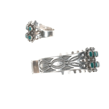 6" & Sz6.5 50's-60's Navajo Curio sterling silver double row cuff bracelet/ring - Estate Fresh Austin