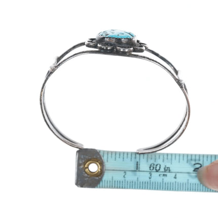 6" Vintage Henry Navajo silver and turquoise cuff bracelet - Estate Fresh Austin