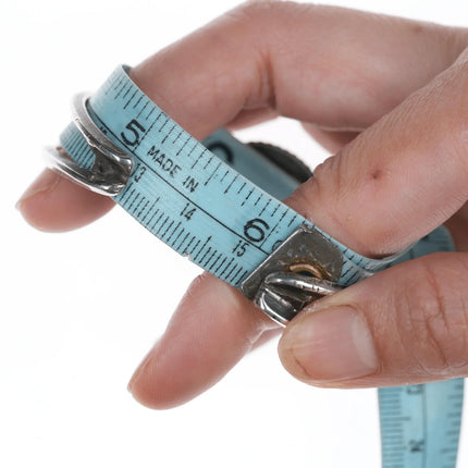 6" Vintage Native American silver and green stone cuff bracelet - Estate Fresh Austin