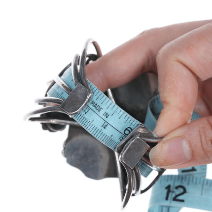 6" Vintage Native American silver and turquoise wide cuff bracelet - Estate Fresh Austin