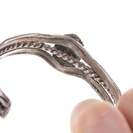 6" Vintage Native American Silver/Turquoise cuff bracelet - Estate Fresh Austin