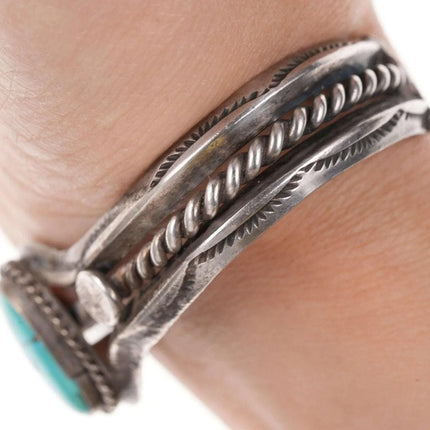 6" Vintage Native American Silver/Turquoise cuff bracelet - Estate Fresh Austin