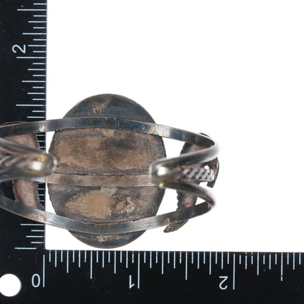 6" Vintage Native American sterling mother of pearl cuff bracelet - Estate Fresh Austin