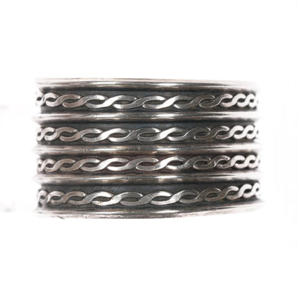 6" Vintage Native American twisted wire carinated silver cuff bracelet - Estate Fresh Austin