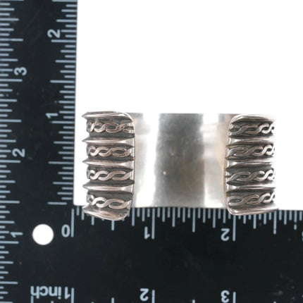 6" Vintage Native American twisted wire carinated silver cuff bracelet - Estate Fresh Austin