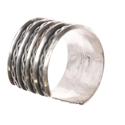 6" Vintage Native American twisted wire carinated silver cuff bracelet - Estate Fresh Austin