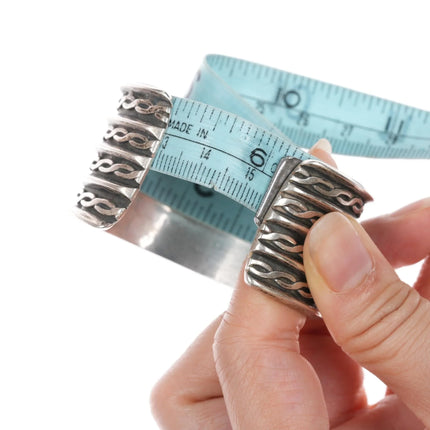 6" Vintage Native American twisted wire carinated silver cuff bracelet - Estate Fresh Austin