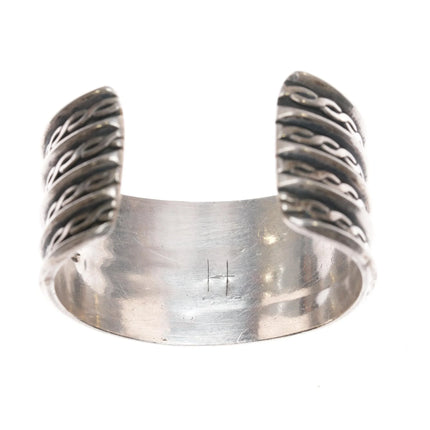 6" Vintage Native American twisted wire carinated silver cuff bracelet - Estate Fresh Austin
