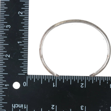 6" Vintage Native American twisted wire carinated silver cuff bracelet - Estate Fresh Austin