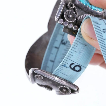 6" Vintage Navajo Cuff Bracelet watch band Sterling Turquoise - Estate Fresh Austin