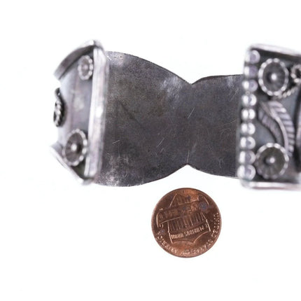 6" Vintage Navajo Cuff Bracelet watch band Sterling Turquoise - Estate Fresh Austin