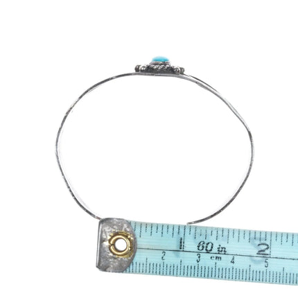 6" Vintage Navajo Silver and turquoise cuff bracelet - Estate Fresh Austin