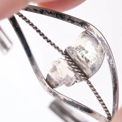 6" Vintage Navajo sterling and denim lapis bracelet - Estate Fresh Austin