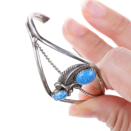 6" Vintage Navajo sterling and denim lapis bracelet - Estate Fresh Austin