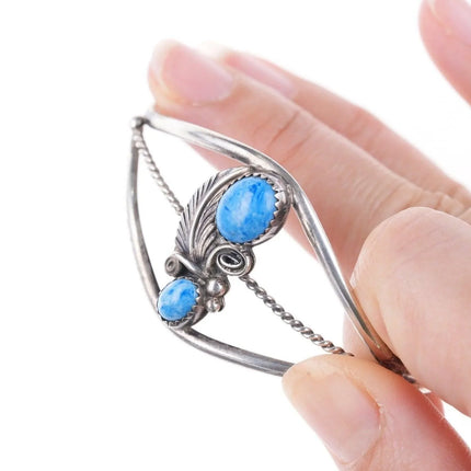 6" Vintage Navajo sterling and denim lapis bracelet - Estate Fresh Austin