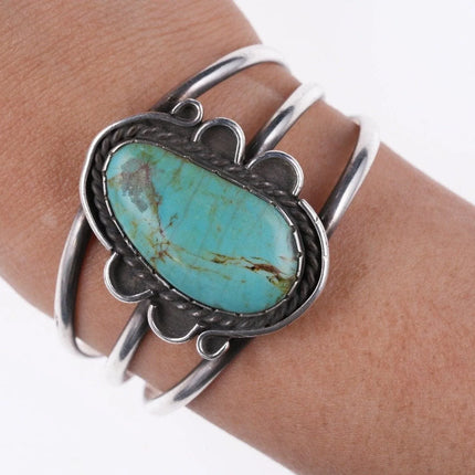 6" Vintage Navajo Sterling and turquoise bracelet - Estate Fresh Austin