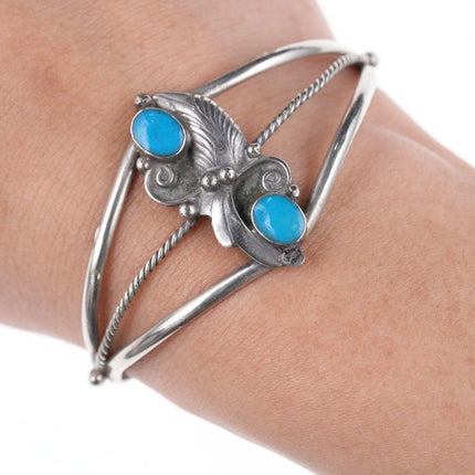 6" Vintage Navajo sterling and turquoise bracelet - Estate Fresh Austin