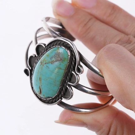 6" Vintage Navajo Sterling and turquoise bracelet - Estate Fresh Austin