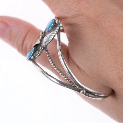 6" Vintage Navajo sterling and turquoise bracelet - Estate Fresh Austin