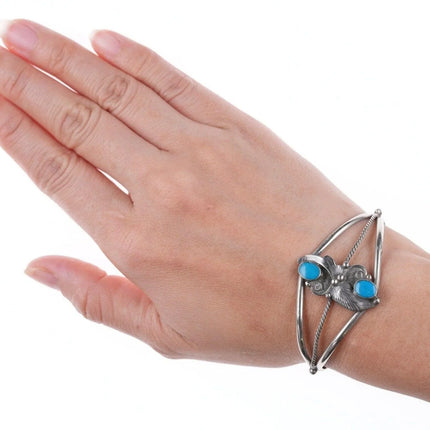 6" Vintage Navajo sterling and turquoise bracelet - Estate Fresh Austin