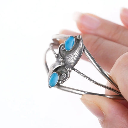 6" Vintage Navajo sterling and turquoise bracelet - Estate Fresh Austin
