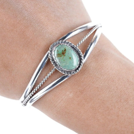 6" Vintage Navajo Sterling/turquoise cuff bracelet - Estate Fresh Austin