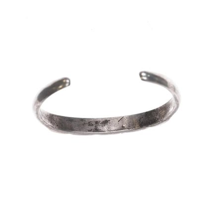 6" Vintage Zuni silver and oval turquoise channel inlay cuff bracelet - Estate Fresh Austin