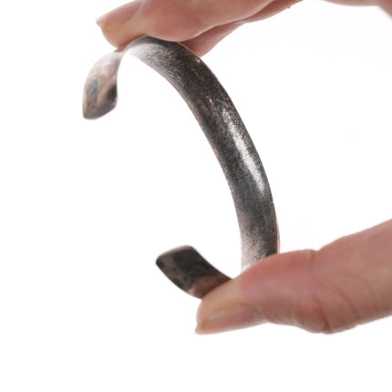 6" Vintage Zuni silver Channel inlay turquoise zig-zag cuff bracelet - Estate Fresh Austin