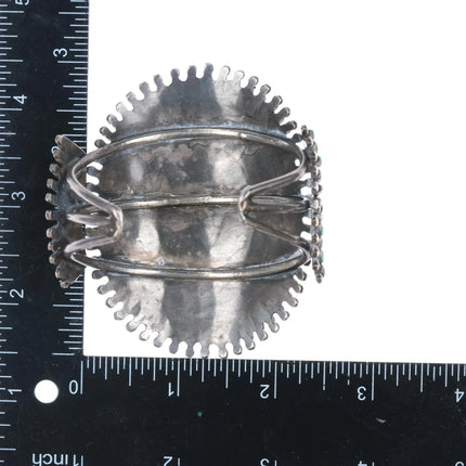 6" Vintage Zuni sterling natural turquoise needlepoint cuff bracelet - Estate Fresh Austin