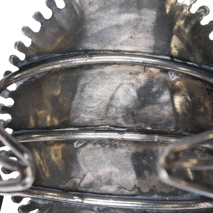 6" Vintage Zuni sterling natural turquoise needlepoint cuff bracelet - Estate Fresh Austin