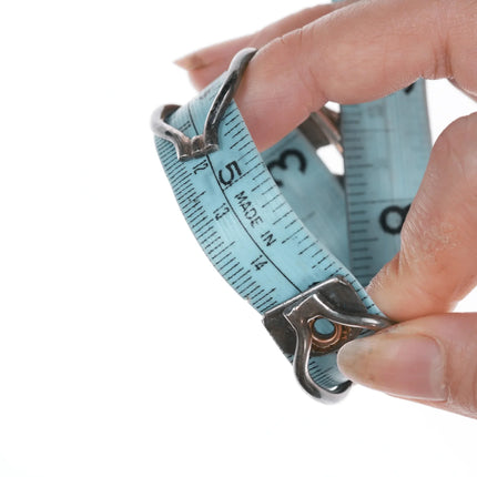 6" Vintage Zuni sterling penguins channel inlay cuff bracelet - Estate Fresh Austin