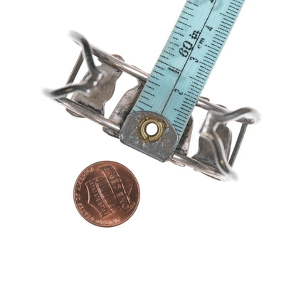 6" Vintage Zuni sterling penguins channel inlay cuff bracelet - Estate Fresh Austin
