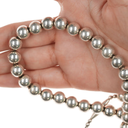 60's-70's Heavy Navajo Sterling beaded necklace - Estate Fresh Austin