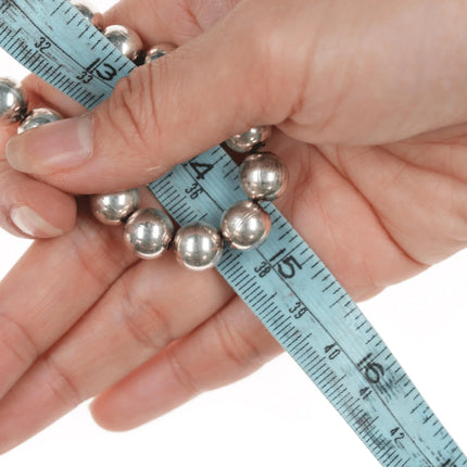 60's-70's Heavy Navajo Sterling beaded necklace - Estate Fresh Austin