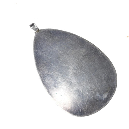 60's-70's Navajo large sterling, turquoise, coral, shell pendant - Estate Fresh Austin