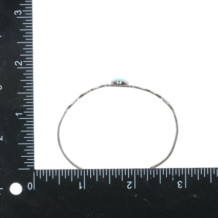 6.25" 1930's Navajo ingot silver turquoise cuff bracelet with amazing stampwork - Estate Fresh Austin