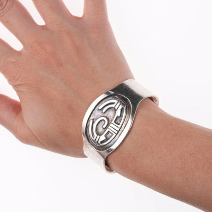 6.25" 1950's Ted Wadsworth Hopicrafts Hopi Overlay silver bracelet - Estate Fresh Austin