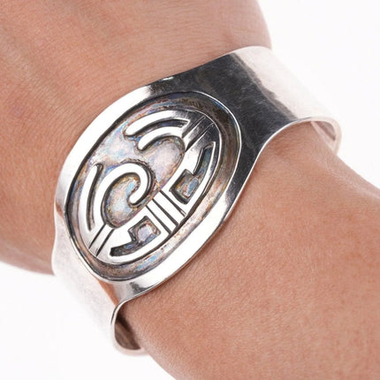 6.25" 1950's Ted Wadsworth Hopicrafts Hopi Overlay silver bracelet - Estate Fresh Austin