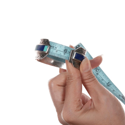 6.25" Benny Armijo Navajo high grade inlay modernist sterling cuff bracelet - Estate Fresh Austin