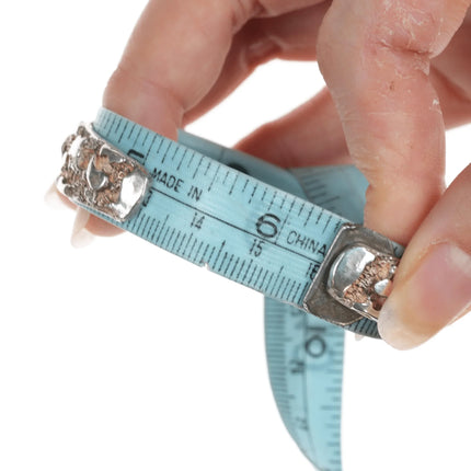 6.25" 1980's Masha Southwestern sterling and stone nugget cuff bracelet - Estate Fresh Austin